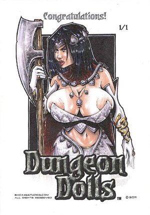 Bad Axe Studios Dungeon Dolls Artist Sketch Card  Ted Dastick, Jr.
