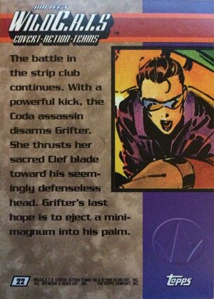 Topps Jim Lee's WildC.A.T.s Base Card 22 The battle in the strip club co