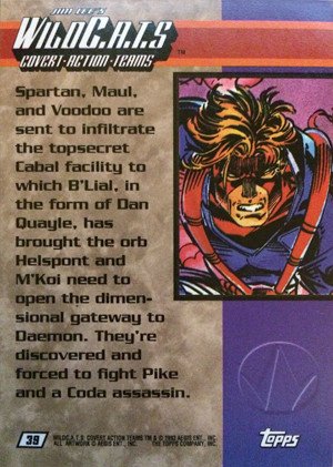 Topps Jim Lee's WildC.A.T.s Base Card 39 Spartan, Maul, and Voodoo are s