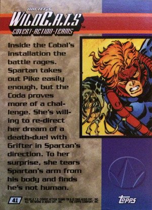 Topps Jim Lee's WildC.A.T.s Base Card 41 Inside the Cabal's installation