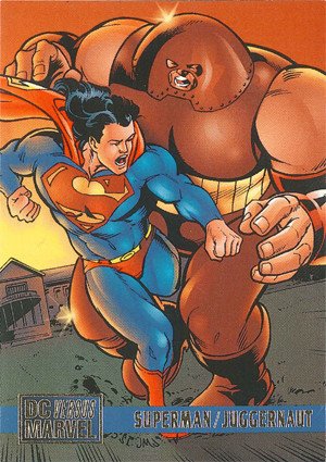 Fleer/Skybox DC versus Marvel Comics Base Card 80 Superman vs. Juggernaut