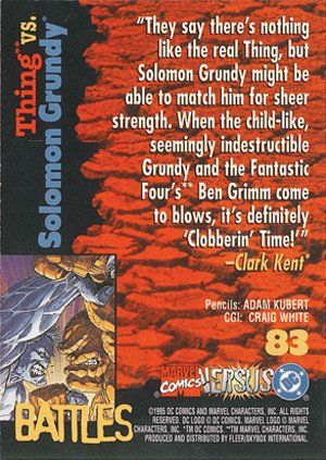 Fleer/Skybox DC versus Marvel Comics Base Card 83 Thing vs. Solomon Grundy