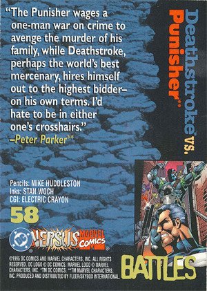Fleer/Skybox DC versus Marvel Comics Base Card 58 Deathstroke vs. Punisher