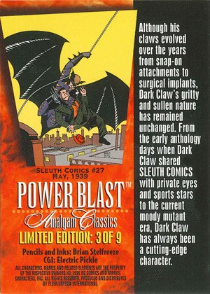 Fleer/Skybox Amalgam PowerBlast Card 3 Sleuth Comics #27