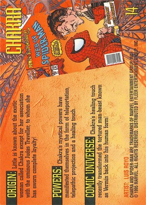 Fleer Ultra Spider-Man '95 Fleer Ultra Base Card 14 Chakra