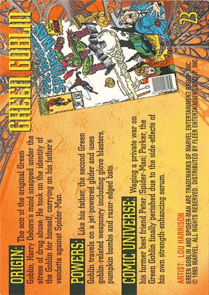 Fleer Ultra Spider-Man '95 Fleer Ultra Base Card 23 Green Goblin