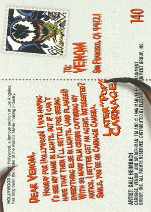 Fleer Ultra Spider-Man '95 Fleer Ultra Base Card 140 Hollywood