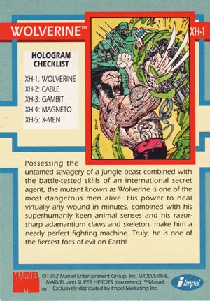 Impel X-Men Series I Holograms Card XH-1 Wolverine