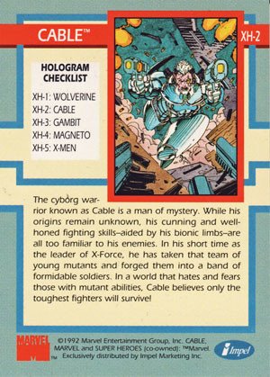 Impel X-Men Series I Holograms Card XH-2 Cable