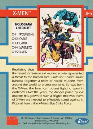 Impel X-Men Series I Holograms Card XH-5 X-Men