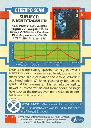 Impel X-Men Series I Base Card 6 Nightcrawler