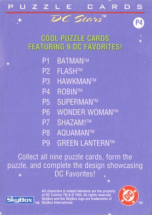 SkyBox DC Stars Puzzle Card P4 Robin