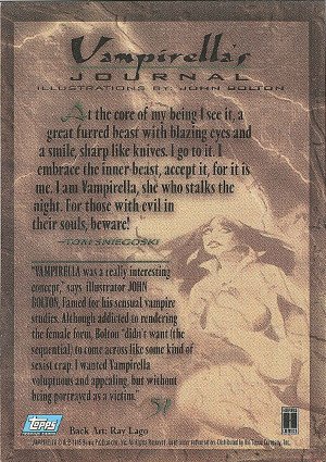 Topps Visions of Vampirella Base Card 51 At the core of my being I see it