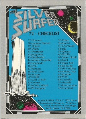 Comic Images The Silver Surfer Base Card 72 The Silver Surfer Checklist
