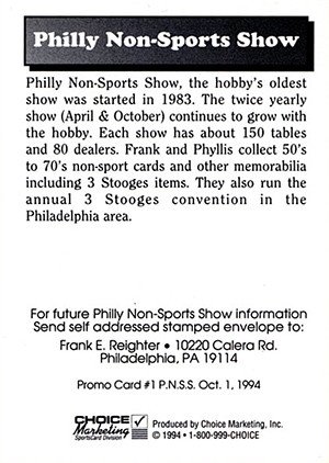 Reighter Shows Philly Non-Sports Show Promos 1 Frank & Phyllis Reighter