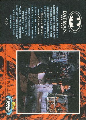 Topps Stadium Club Batman Returns Stadium Club Base Card 6 Michelle Pfeiffer lends both her lustrous tale