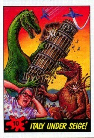 Topps Dinosaurs Attack! Base Card 10 Italy Under Seige!