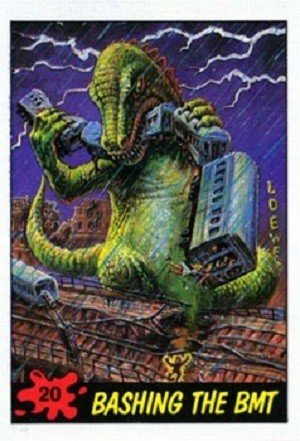 Topps Dinosaurs Attack! Base Card 20 Bashing the BMT