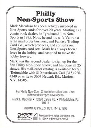 Reighter Shows Philly Non-Sports Show Promos 8 Mark Macaluso