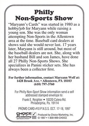 Reighter Shows Philly Non-Sports Show Promos 10 The Wolf Family - Maryann, James & Bill