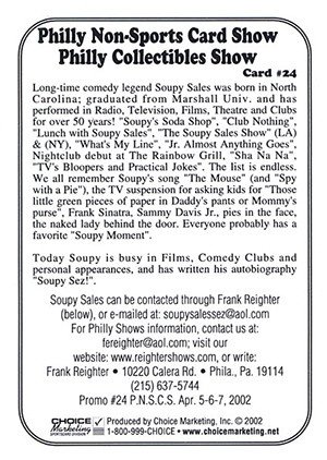 Reighter Shows Philly Non-Sports Show Promos 24 Soupy Sales