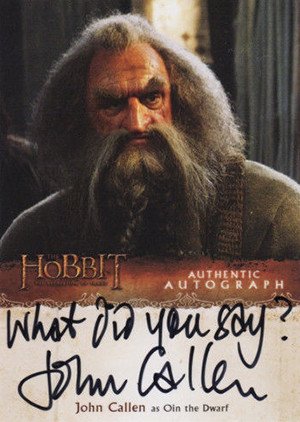 Cryptozoic The Hobbit: The Desolation of Smaug Autograph Card JC John Callen as Oin the Dwarf