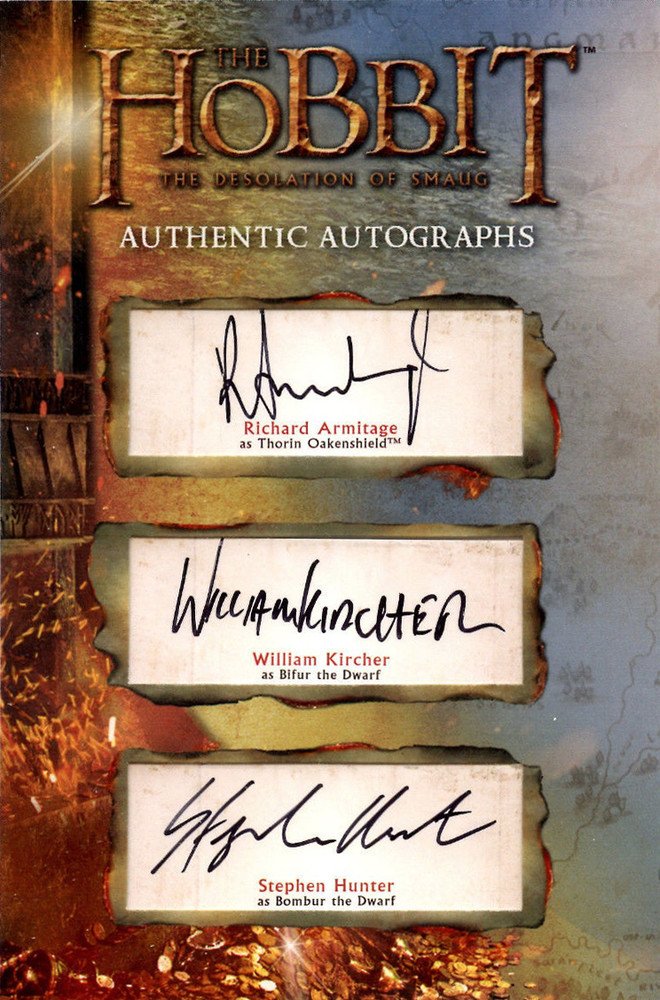 Cryptozoic The Hobbit: The Desolation of Smaug Oversized Triple Autograph Card OM08 