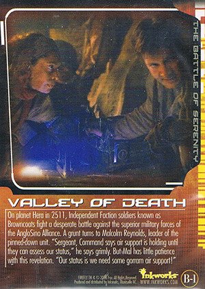 Inkworks Firefly: The Complete Collection The Battle of Serenity Card B-1 Valley of Death