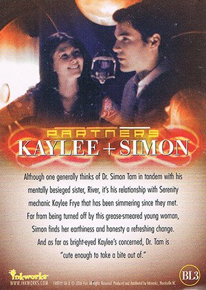 Inkworks Firefly: The Complete Collection Partners Box-Loader Card BL3 Kaylee + Simon