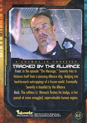 Inkworks Firefly: The Complete Collection Base Card 61 Tracked by the Alliance