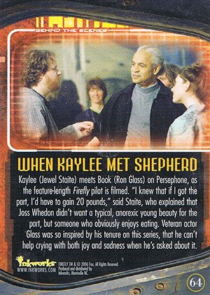 Inkworks Firefly: The Complete Collection Base Card 64 When Kaylee Met Shepherd