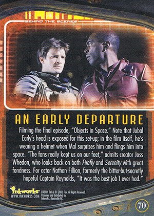 Inkworks Firefly: The Complete Collection Base Card 70 An Early Departure