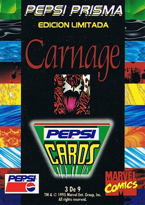 Marvel Comics Marvel Pepsi Cards Pepsi Prisma edicion limitada 3 De 9 Carnage