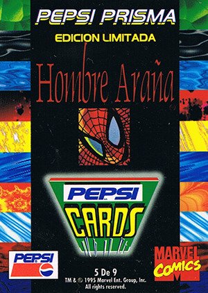 Marvel Comics Marvel Pepsi Cards Pepsi Prisma edicion limitada 5 De 9 Hombre Araña