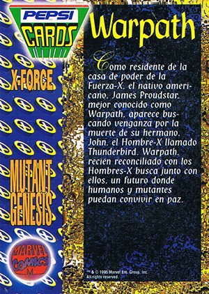 Marvel Comics Marvel Pepsi Cards Base Card 94 Warpath