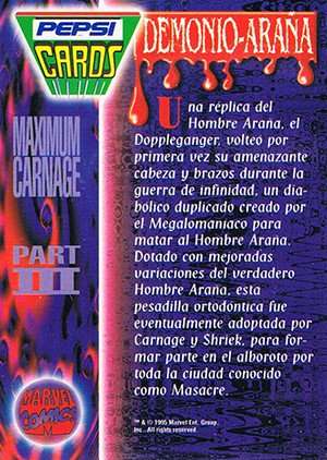 Marvel Comics Marvel Pepsi Cards Base Card 88 Demonio-arana