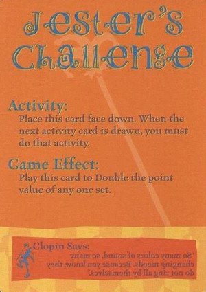 Fleer/Skybox The Hunchback of Notre Dame Jesters Challenge Card  Clopin - So many colors of sound,