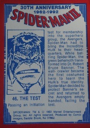 Comic Images Spider-Man II: 30th Anniversary 1962-1992 Base Card 46 The Test