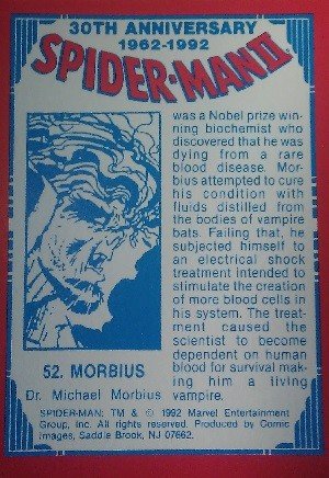 Comic Images Spider-Man II: 30th Anniversary 1962-1992 Base Card 52 Morbius