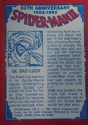 Comic Images Spider-Man II: 30th Anniversary 1962-1992 Base Card 68 Bad Luck