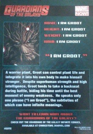 Marvel Comics Guardians of the Galaxy Promo Set Base Card  Groot