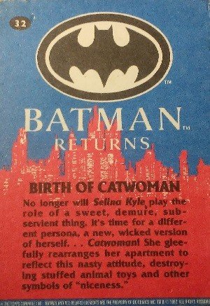 Topps Batman Returns Base Card 32 Birth of Catwoman