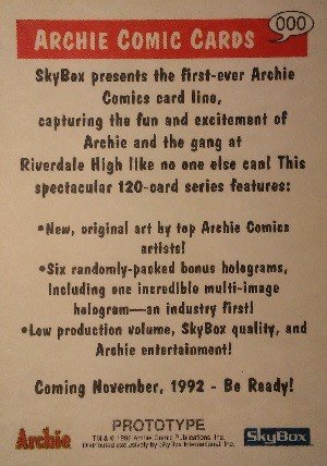 SkyBox Archie Promos 000 (Prototype; same image as Card 7)