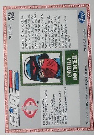 Impel G.I. Joe Series 1 Base Card 52 Cobra Officer