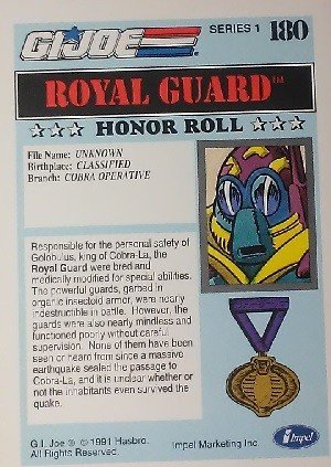 Impel G.I. Joe Series 1 Base Card 180 Royal Guard