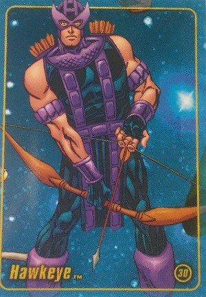 ToyBiz Marvel Figure Factory Cards Base Card 30 Hawkeye