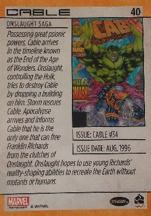 Rittenhouse Archives Marvel Universe 2014 Base Card 40 Cable