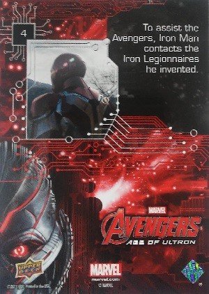Upper Deck Marvel Avengers: Age of Ultron Base Card 4 To assist the Avengers, Iron Man contacts the Iron