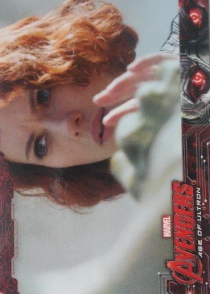 Upper Deck Marvel Avengers: Age of Ultron Base Card 16 Black Widow calms the Hulk down so he can transfor