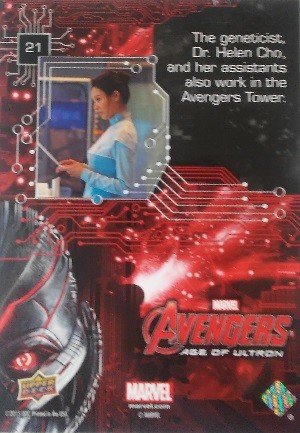 Upper Deck Marvel Avengers: Age of Ultron Base Card 21 The geneticist, Dr. Helen Cho, and her assistants
